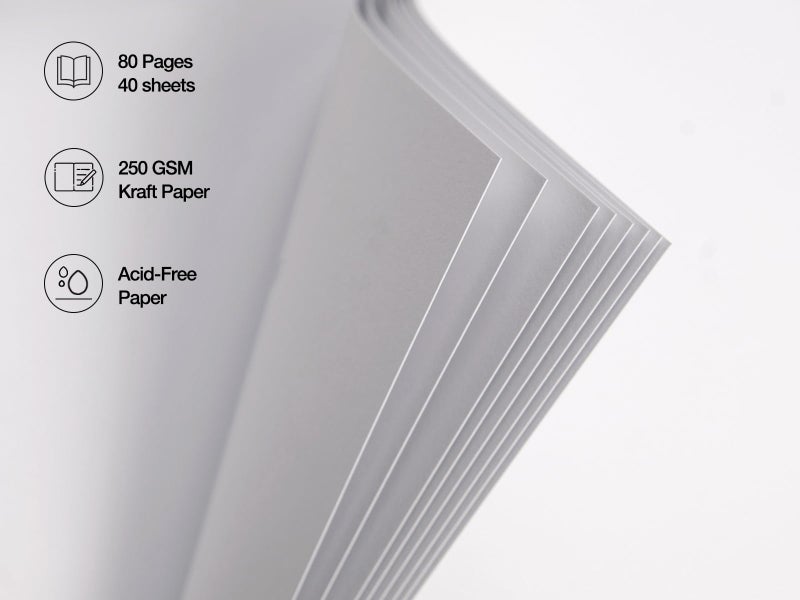 potricher 10 x 10 Inch DIY Scrapbook Photo Album 80 Pages Thick Kraft Blank White Paper Memory Book for Wedding and Anniversary Family (White, 10 Inch) - Image 5